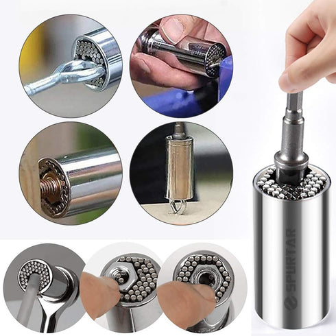 Spurtar Universal Socket Set (11-32mm 7-19mm) Multi-Function Universal Socket Tool Super Socket Unscrew Any Bolt Gifts for Dad, Father, Husband, B...