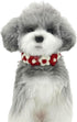Dog Costume,Handmade Dog Wedding Bandana and Dog Birthday Bandana,Red and White Floral Design Dog Necklace,Cute Medium Small Cat Collars for Daily...