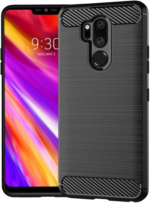 SNOSHO for LG G7 ThinQ Slim case,Thin TPU Flexible Silicone Soft Skin Gel Rubber Carbon Fiber Anti-Scratch Shockproof Protective Cases Cover for L...