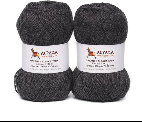 Blend Alpaca Yarn Wool 2 Skeins 200 Grams DK Weight - Heavenly Soft and Perfect for Knitting and Crocheting (Charcoal Gray, DK Weight)......