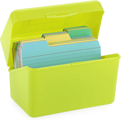 BTSKY 1 Pack 4 x 6 inch Index Card Box - Index Card Holder Notecard Box Recipe Card Box Plastic Storage Organizer for Filling Index Cards, Note Ca...