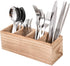 WuGeShop Wood Cutlery Caddy, Kitchen Utensil Organizer with 4 Compartments, Silverware Storage Kitchen Countertop Flatware Organizer...