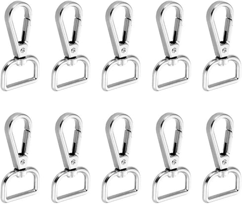 YIXI-SBest 10 Pcs 3/4" Inside Diameter D Ring Lobster Clasp Claw Swivel for Strap Push Gate Lobster Clasps Hooks Swivel Snap Fashion Clips (3/4 in...