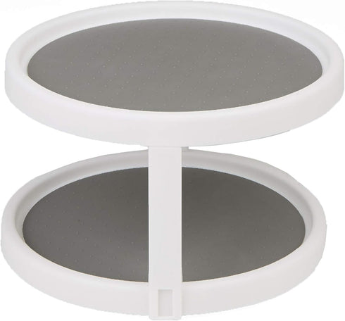 Mind Reader Herb and Spice Rack, Revolving Kitchen Storage Rack, Lazy Susan Countertop Organizer, White...
