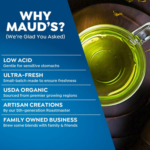 Maud's Organic Jasmine Green Tea Pods, 24 ct, Recyclable Single Serve Tea Pods – 100% Gourmet Blended Tea Leaves, Compatible with Keurig K Cups Ma...