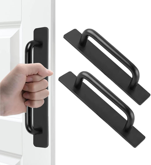 2Pcs Adhesive Cabinet Door Handles, Aluminum Alloy Stick on Shower Door Handle, Self Stick Pulls No Drilling for Kitchen Cabinet/Dresser/Drawer/Cl...