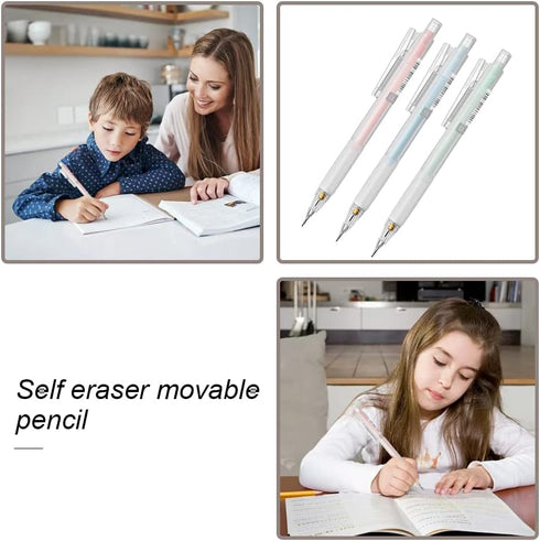 3 Pcs Automatic Retractable 0.5mm Mechanical Pencils for Office Drafting - Propelling Pencils for Classroom/Home Use...