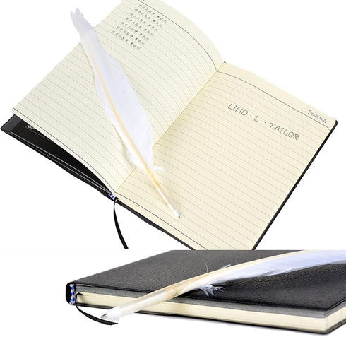 4 PCS Set Notebook Anime Cosplay Japan Anime Theme Writing Journal, Feather Pen, L Necklace & Book Chain Anime Accessories...