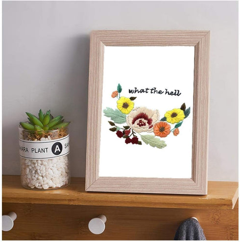 Louise Maelys Flower Embroidery Kit for Beginner Hand Embroidery Starter Kit with Sayings Stamped Cross Stitch Needlepoint Kits for Adults...