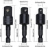 Right Angle Drill Adaptor,4-in-1 Impact Drill Bit Extension,360° Rotatable 1/4 3/8 1/2" Impact Grade Socket Adapter Set,105 Degree Angle Screwdriv...