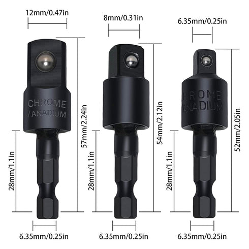 Flexible Drill Bit Extension Set with Right Angle Drill Attachment, 360° Rotatable 1/4 3/8 1/2" Impact Grade Socket Adapter Sets for Cordless Dril...