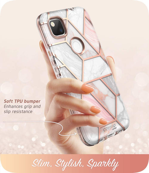 i-Blason Cosmo Series for Google Pixel 4a Case 5.8 inch (2020), Slim Full-Body Stylish Protective Case with Built-in Screen Protector (Marble)...