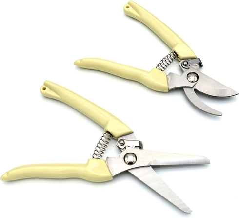 2Pcs Gardening, Flowers, Branches, Trimming Scissors, Stainless Steel Blade Scissors (Ivory White)...