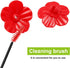 Hummingbird Feeder Flowers, 30 Sets Red Hummingbird Bird Feeder Flowers and 3 Hummingbird Feeder Cleaning Brushes, Multicolor Unique Replaceable H...