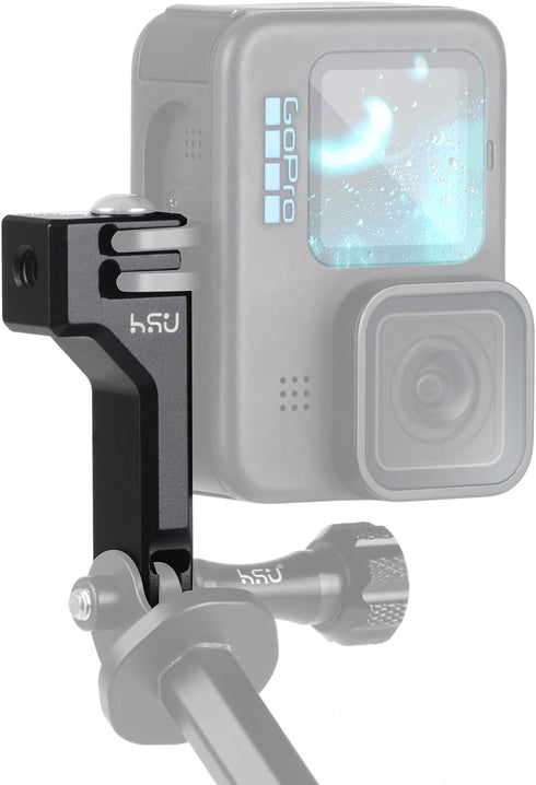 HSU Aluminum Vertical Bracket Adapter with 1/4"- 20 Hole for Gopro Hero 12/11/10/9/8/7/6/5/4 AKASO Campark Insta360 DJI Osmo Action and Other Acti...