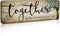 Family Art Decor Inspirational Quotes Wall Hanging Sign - Together is Our Favorite Place to Be - Motivational Home Art Decor Wood Plaque Sign 16"x...