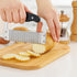 HIC Kitchen Crinkle-Cut Wave Slicer French Fry Vegetable Cutter, Stainless Steel Blade...