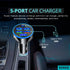 5 Port Car Charger Cigarette Lighter USB Charger LED Voltage Monitor (4USB+PD) Cigarette Lighter Adapter USB C Compatible with Android/iPhone and ...