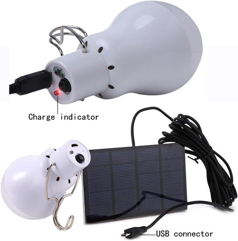 Solar Powered Lamp Remote Control Portable Led Bulb Lights Solar Energy Panel Led Lighting for Camp Tent Night Fishing Emergency Lights Flash 350L...