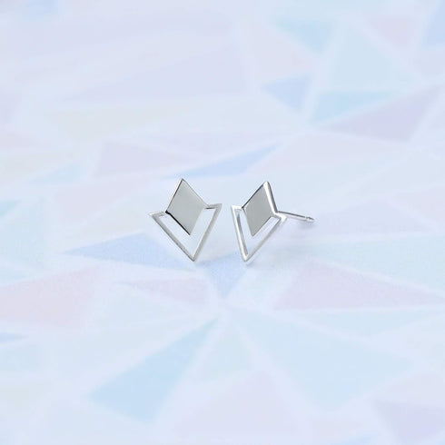 Boma Jewelry Sterling Silver Geometric Diamond & Triangle Stud Earrings...