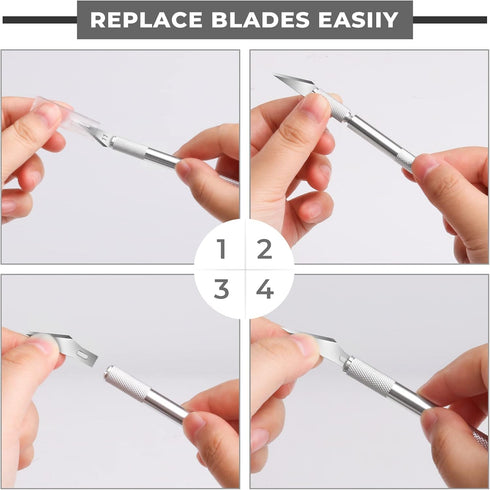 DIYSELF 23 Pack Scrapbooking Tools, Exacto Knife Craft Knife Precision Carving Hobby Knife Kit, 20 Spare Art Knife Blades for Art, Scrapbooking, S...