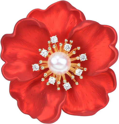 Elegant Crystal Blooming Rose Flower Brooch Lapel Pin Breastpin for Women Birdal Cardigan Hat Scarf Suit Sweater Floral Pins...