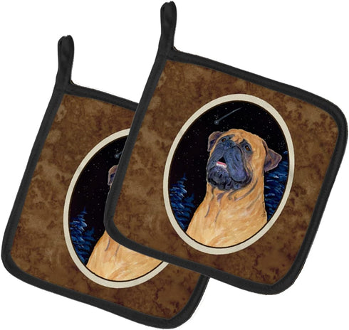 Caroline's Treasures SS8672PTHD Bullmastiff Pair of Pot Holders Kitchen Heat Resistant Pot Holders Sets Oven Hot Pads for Cooking Baking BBQ, 7 1/...