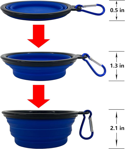Collapsible Dog Bowl, 6 Pack, Portable, Safe, Reusable, Suitable for Indoor and Outdoor Use...
