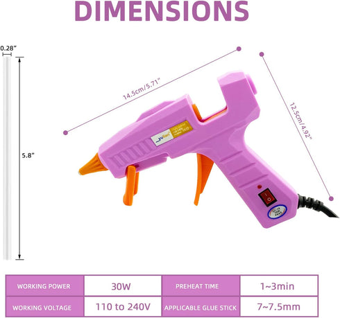 Hot Glue Gun Kit with 30pcs Glue Sticks, Mini Hot Melt Glue Gun with Carrying Case for Crafts, School DIY Arts, and Home Repair (30Watts, Pink)...