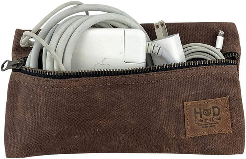Hide & Drink, All Purpose Utility & Charger Case for MacBook, iPad & Laptop Handmade from Waxed Canvas (Honey Bourbon)...