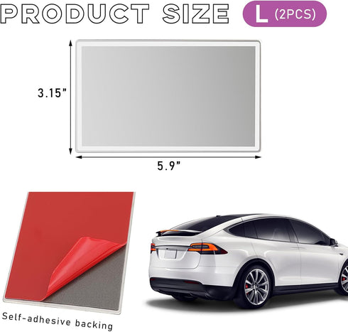 2 PCS Car Visor Vanity Mirror, Stainless Steel Automotive Makeup Mirror, Sun-Shading Cosmetic Mirror Stick on Visor, Seatback, Dashboard, Window, ...
