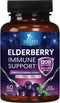 Elderberry Immune Support 10:1 Extract Capsules - Daily Immune Support Supplement for Adults, Natural Sambucus Black Elderberry Vitamins, Vegan Vi...