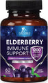 Elderberry Immune Support 10:1 Extract Capsules - Daily Immune Support Supplement for Adults, Natural Sambucus Black Elderberry Vitamins, Vegan Vi...
