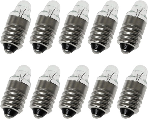 10PCS 2.5V0.3A Mini Screw Base Light Bulbs E10 Screw Base Flashlight Bulbs Light Mini Lamps Miniature Screw Base Light Bulbs for Home Experiment C...