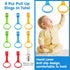 Baby Pull Up Rings 8Pcs, 4 Colors Baby Pull Up Bar Baby Playpen Accessories Playpen Pull Up Rings...