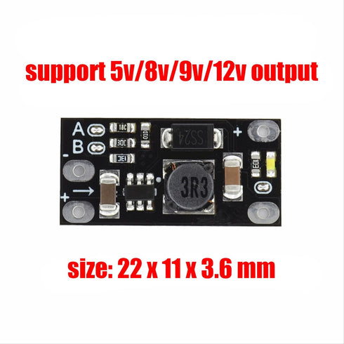 Mini DC-DC Boost Module | Adjustable Voltage Regulator | 3.7V to 12V | 5V/8V/9V/12V Output | Lithium Battery Boost 5PCS...