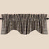 Heritage House Check Scalloped Black and Nutmeg 72" x 15.5" Lined Cotton Valance by Raghu...