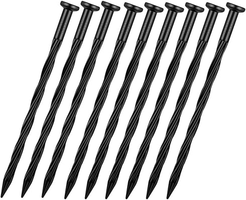 8" Inch Plastic Garden Nails, 25 Pcs Spiral Polymer Materials Landscape Edges Anchoring Spikes, Anchoring Nails for Paver Edges, Weed Barrier, Art...