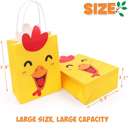 Faisichocalato Farm Animal Party Favor Bags with Handles Farm Themed Birthday Party Supplies Barnyard Birthday Gift Pack of 12 Treat Goody Bags Kr...