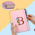 Pink Notebook for Women, 5.7"X8.3" A5 Journal Notebook with Letter B, Dual-Sided Writing Notebook with Dividers, Cute Leather Journal for Work, Bu...