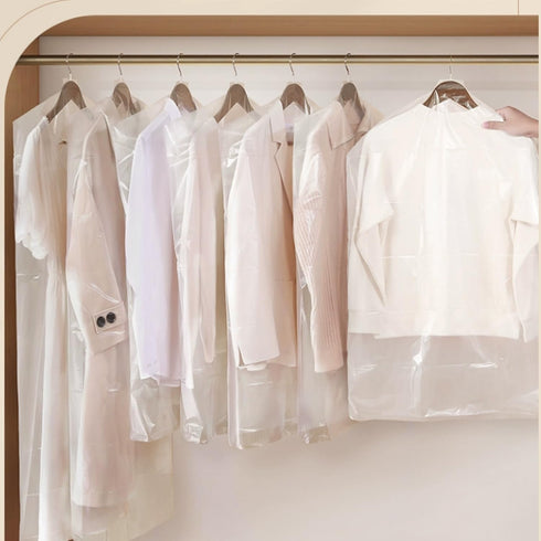 DERIQ 20pcs 60 Inch Plastic Garment Bag Dry Cleaner Bags Clear Plastic bag Dry Cleaning Laundry Bags for Clothes Cover Hanging Clothes Clothes Sto...