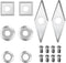16Pcs Tungsten Carbide Cutters Inserts Set,Lathe Tools for Wood Lathe Turning Tools,Included 11mm Square with Radius,12mm and 9mm Round,30x10mm Sh...