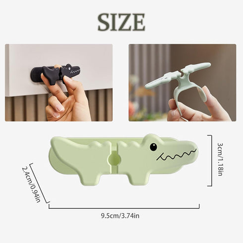 3 Pack Cute Crocodile Upgraded Cord Organizer For Kitchen Appliances Adhesive Cord Holder Stick On Wire Winder Cord Wrapper For Mixers,Coffee Make...
