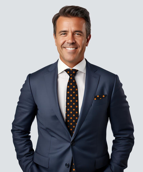 Vittorio Farina Premium Satin Polka Dot Necktie & Pocket Square Set for Men - Matching Men's Tie Set...