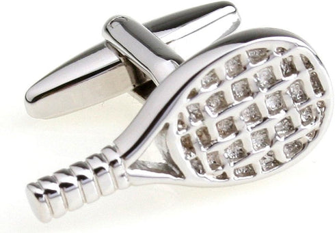 Tennis Racquet Pair Cufflinks in a Presentation Gift Box & Polishing Cloth...
