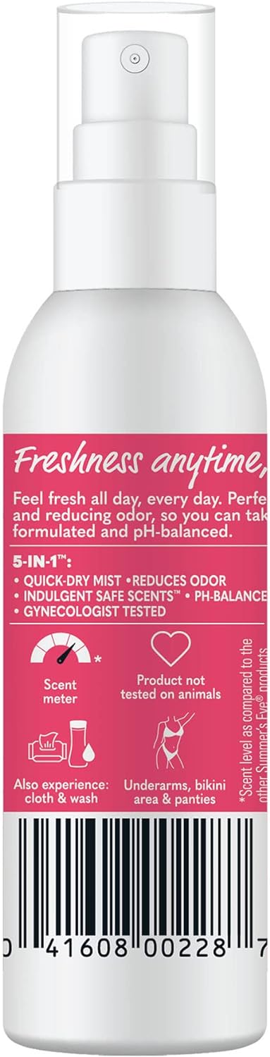 Summer's Eve Refresher Mist, Feminine Spray Reduces Odor, Blissful Escape, Body Spray for Women, 1.89 Oz Bottle...