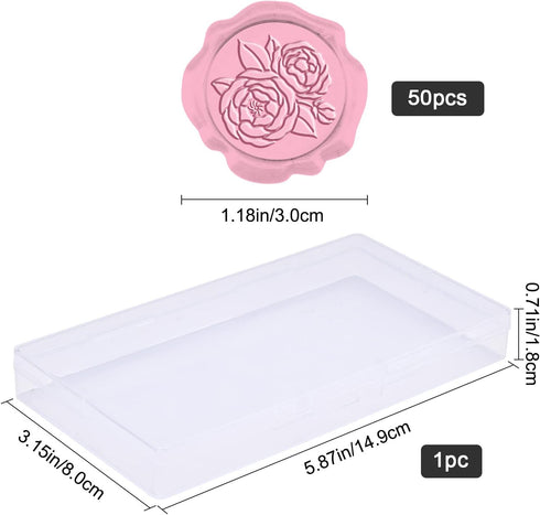 CRASPIRE 50pcs Wax Seal Stickers Peony Adhesive Wax Seal Stamp Stickers Flower Envelope Wax Stickers for Wedding Invitation DIY Craft Adhesive Wax...