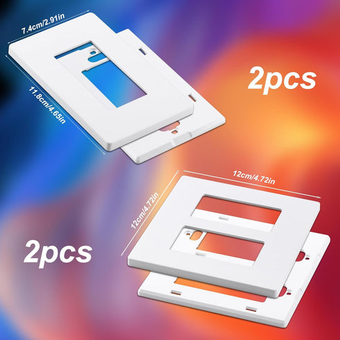 Screwless Outlet Covers Wall Plate, 4 Pcs Light Switch Cover Plate, Light Switch Covers Wall Plate, Decorative Wall Plate Cover, 2 Gang 1 Gang Wal...