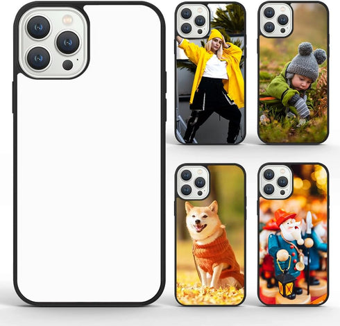 5PCS iPhone 15 Pro Max Sublimation Case with Soft Rubber + Aluminum Blank Printable DIY Customize Phone Cases for iPhone 15 Pro Max Anti-Slip Prot...