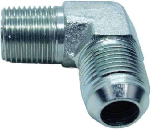 1 Piece 5/8" Male JIC (7/8"-14 Tpi) x 1/2" Male NPT Hydraulic Fitting 37° Flare to 90° Elbow Pipe Adapter...
